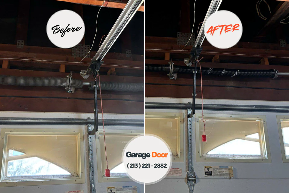 Before and after: garage door repair Oak Hill, WV